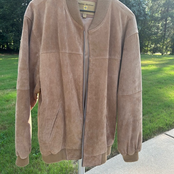 Boston Harbour Outdoor Wear Suede Leather Bomber Jacket Large/T EUC - Picture 2 of 9